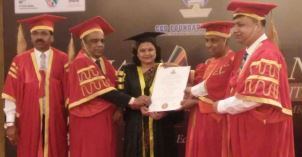 Ms. Madhu Gupta honoured with Doctorate Degree in Education 