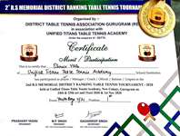 2ND R.S. MEMORIAL DISTRICT RANKING TABLE TENNIS TOURNAMENT