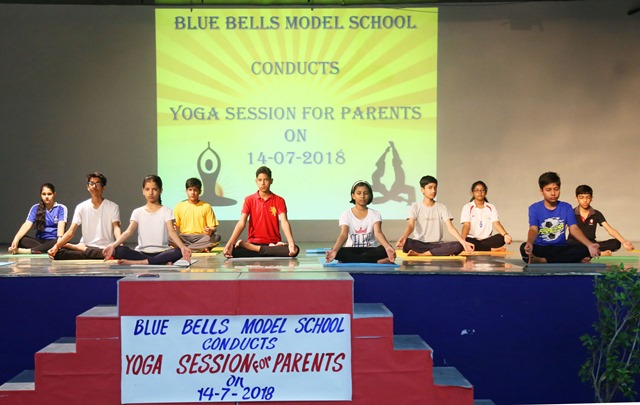 Blue Bells Model School, Gurugram organizes a Yoga Session for the parents of the school